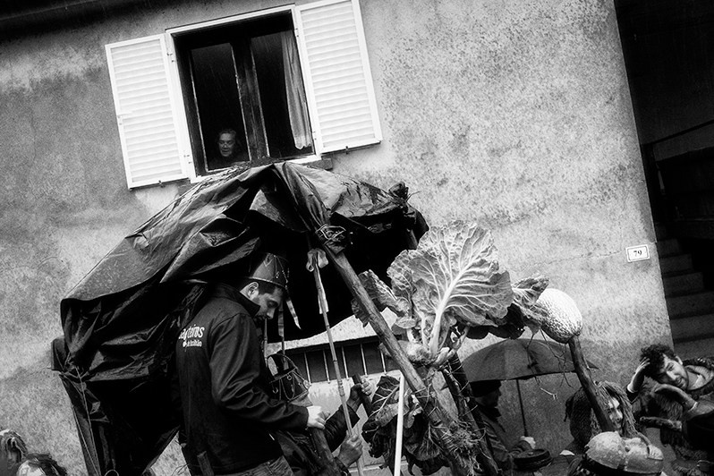 The new “Rei” and the new “Vassais” make a “Ronda” of the village transported in an ox cart, Vinhais municipality, Bragança district, Trás-os-Montes region, Portugal. 2017