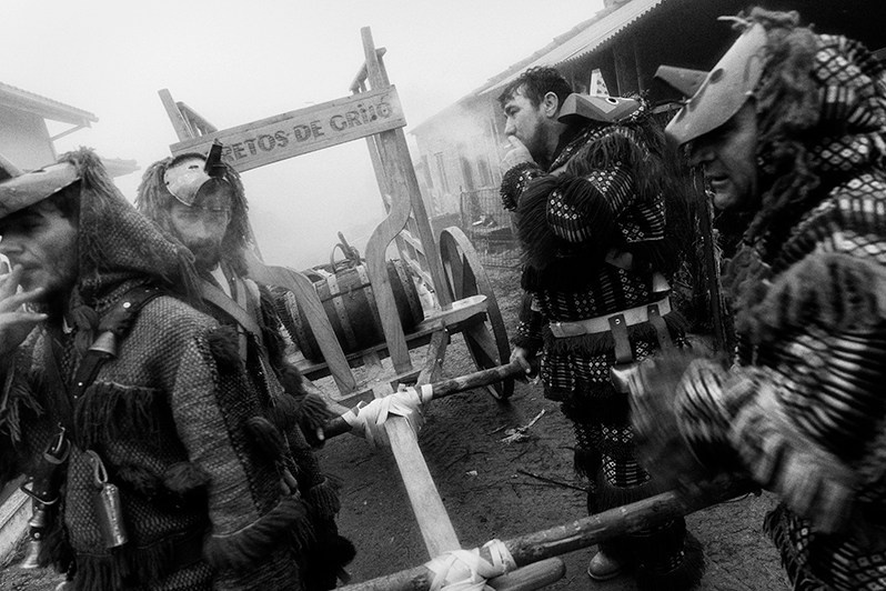 “Caretos” during the “Ronda”, Bragança municipality, Bragança district, Trás-os-Montes region, Portugal. 2019