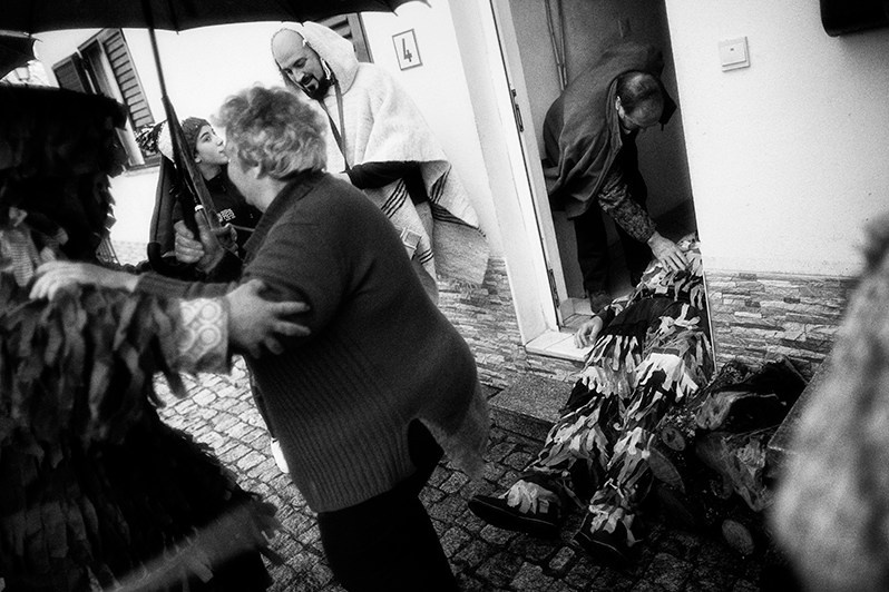 “Careto” lies on the floor inside the house of a villager, Bragança municipality, Bragança district, Trás-os-Montes region, Portugal. 2023