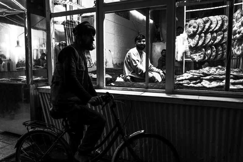 Evening bread in a shop, Kabul, Afghanistan. 2024
