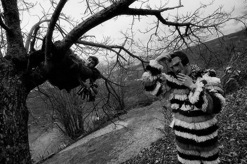 The “Máscaros” take advantage of every opportunity to demonstrate their strength and agility, Vinhais municipality, Bragança district, Trás-os-Montes region, Portugal. 2018