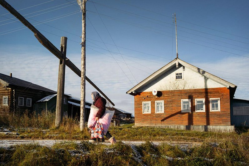 Beloshchelye village, Leshukonsky district, Arkhangelsk region, Russia. October 2017