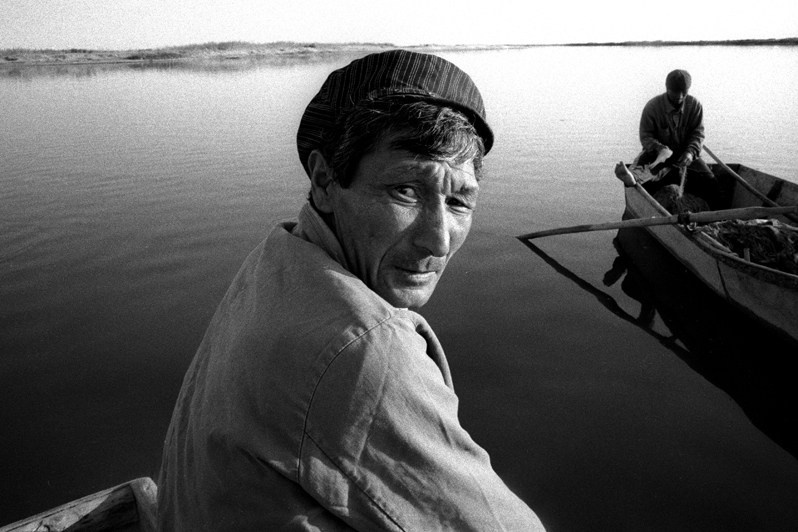 Shepherd as 'fishermen', Lake area, Aralsk district, Kyzyl-Orda region, Kazakhstan. August 2001
