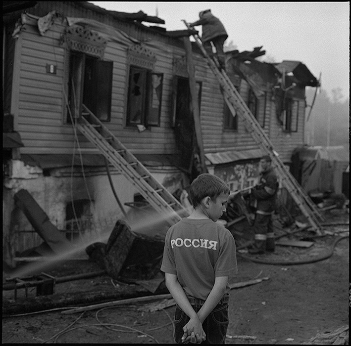 Пожар в Верхнем Судке, улица Верхний Судок, Брянск, Россия. 2008