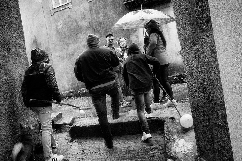 Boys try to hit “Velha” and “Velho” with pig bladders filled with air, but only find “Soldado” and “Sécia”, Mogadouro municipality, Bragança district, Trás-os-Montes region, Portugal. 2022