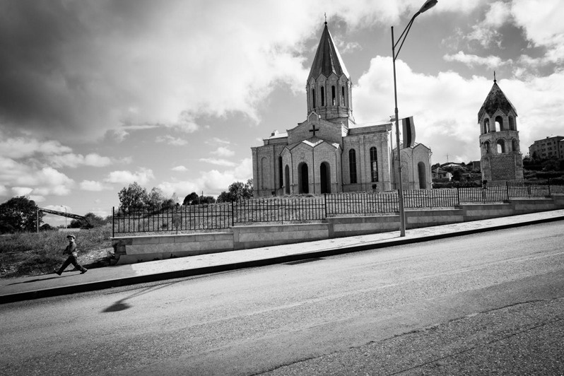 Ghazanchetsots cathedral in Shushi, Nagorno Karabakh Republic. October 2013