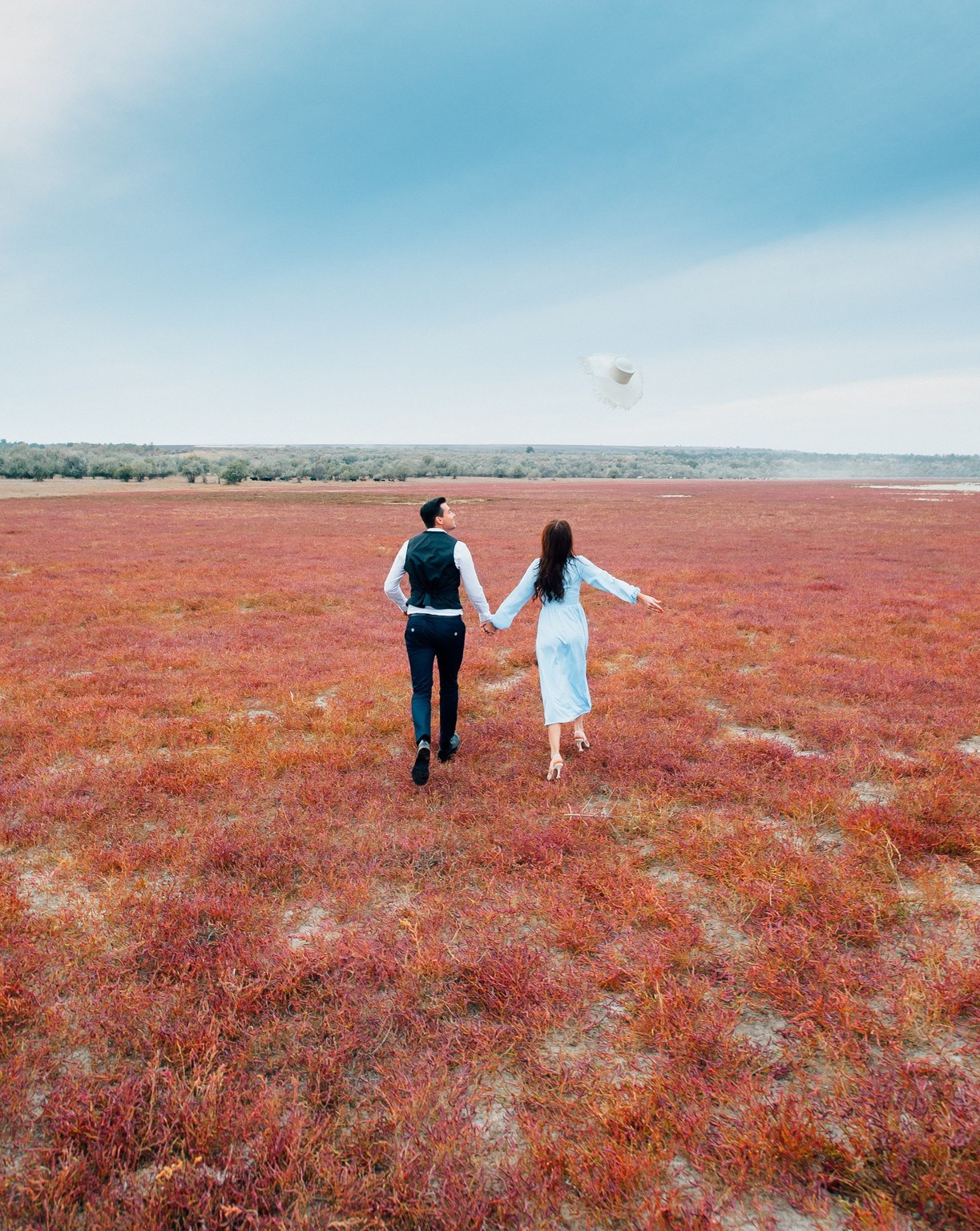 Blue Sky. Elegant Wedding Photography