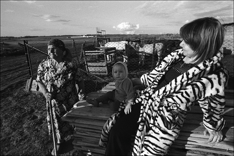 "Sit-round gathering on a backyard after the evening feeding", farm of Senshin, village of Oblivskaya district, Rostov-on-Don region, Russia, May 2011