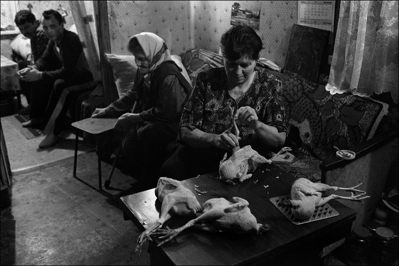 "Chicken-plucking", farm of Senshin, village of Oblivskaya district, Rostov-on-Don region, Russia, January 2011