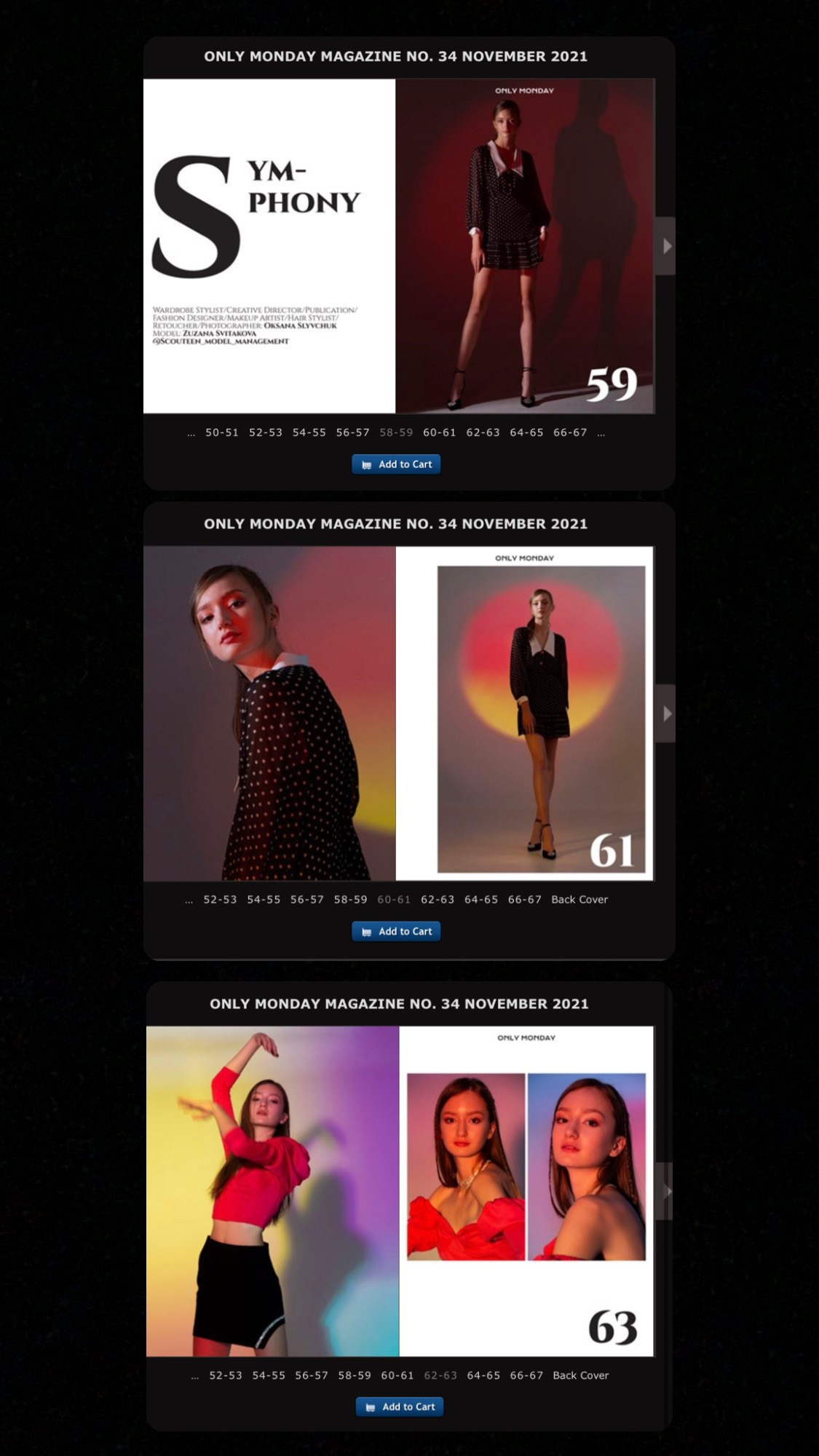 ONLY MONDAY magazine. Modni fotograf Praha Oksana Slyvchuk