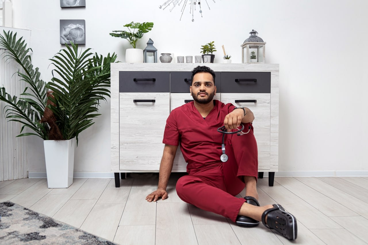 Medizinisches Businessportrait. Ein Fotografin, mit dem es angenehm zu arbeiten ist