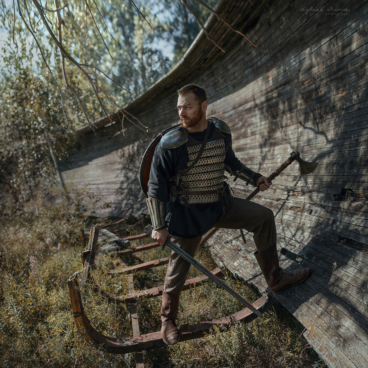 Shooting for the brand. Vikings drink LUUFEN. Symbol Ship. Art photographer in Amsterdam, the Netherlands Irina Dzhul