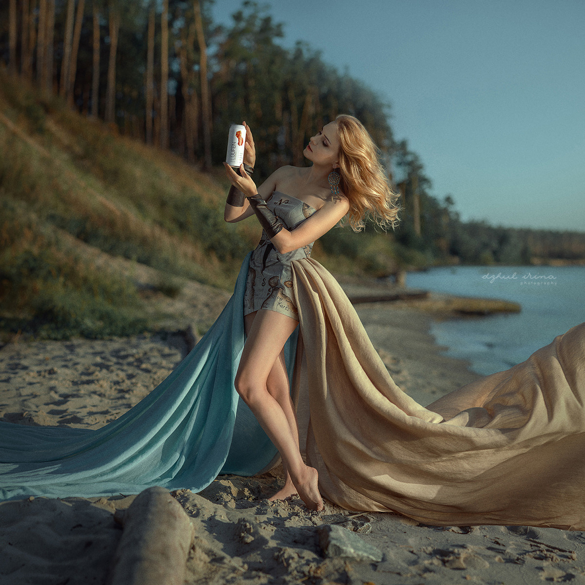 Shooting for the brand. Vikings drink LUUFEN. Symbol Compass. Art photographer in Amsterdam, the Netherlands Irina Dzhul