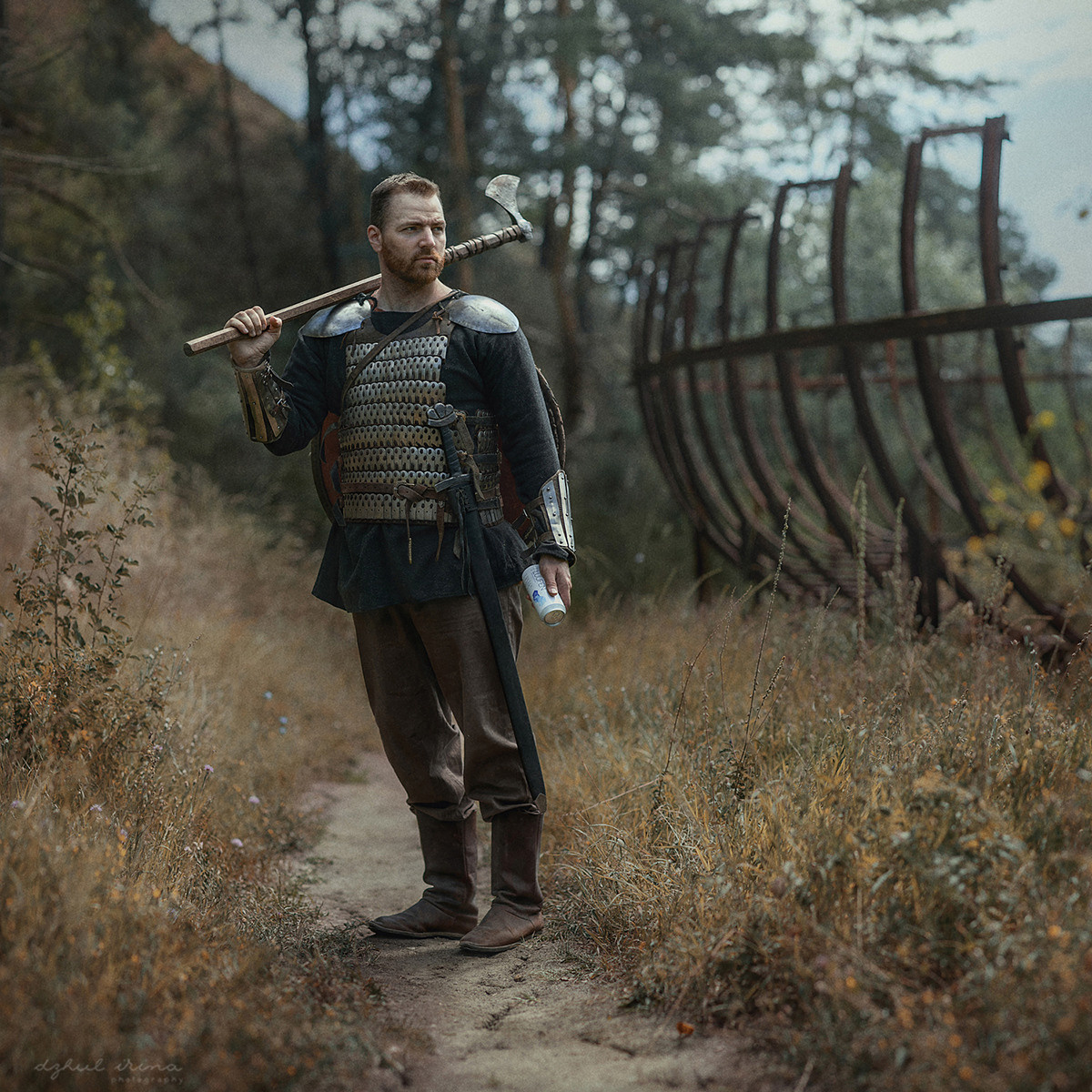 Shooting for the brand. Vikings drink LUUFEN. Symbol Ship. Art photographer in Amsterdam, the Netherlands Irina Dzhul