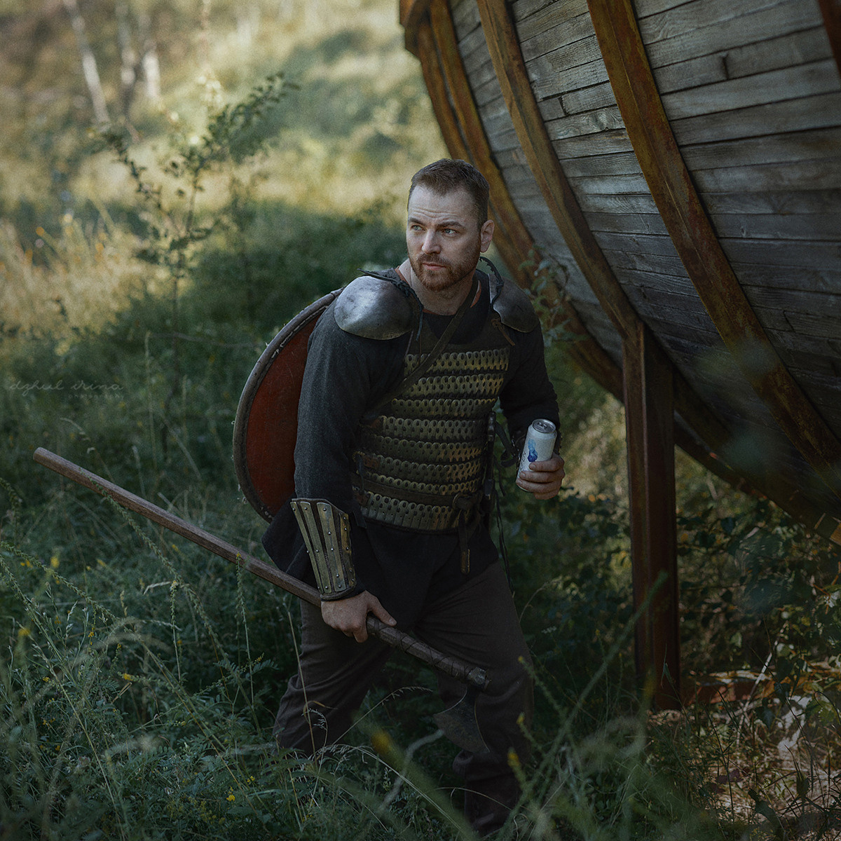 Shooting for the brand. Vikings drink LUUFEN. Symbol Ship. Art photographer in Amsterdam, the Netherlands Irina Dzhul