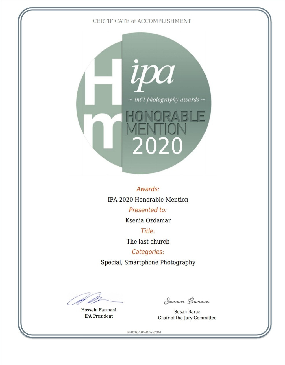 AWARDS. Consultation on printing in various magazines, illustrations for books