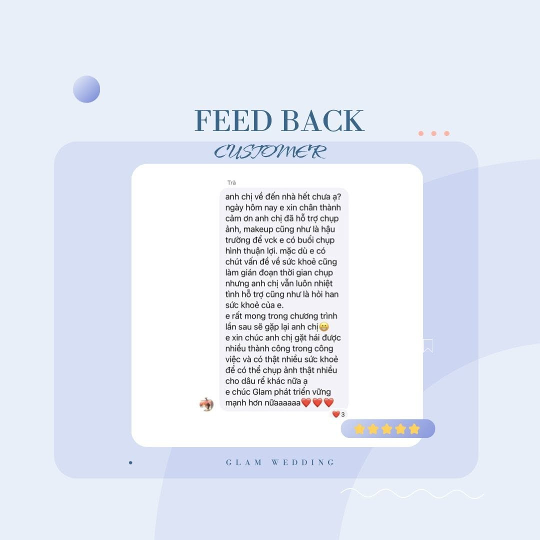Feedback. Glam Wedding Studio