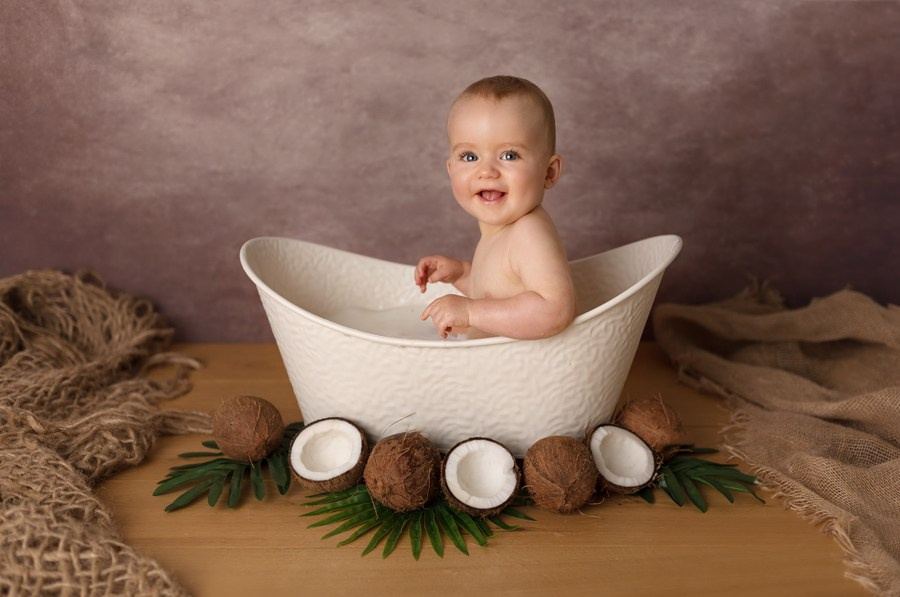 Photographe bébé bain du lait Douai