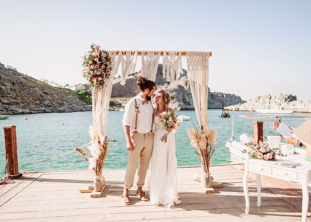 Tom und Denise 25.7.2023. Heiraten auf Rhodos | Deutschsprachige Hochzeitsplanerin Griechenland