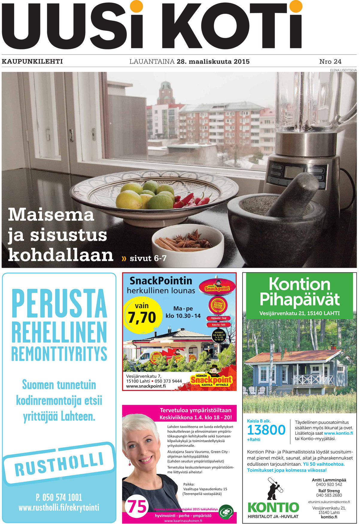 For newspaper. Valokuvaaja Lahti, Helsinki Elena Salonen