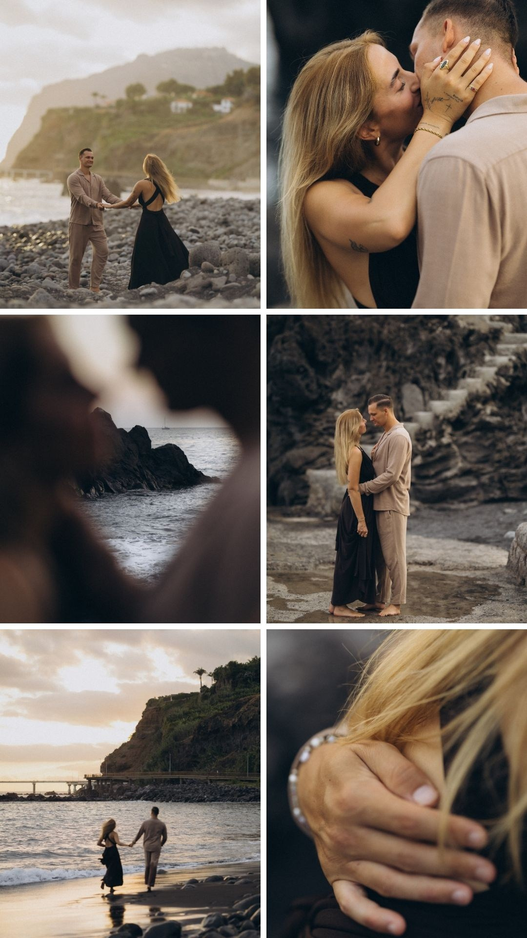 Sunset Couple Photoshoot at Formosa Beach, Madeira. Fotógrafa na Madeira para casais, pedidos de casamento, elopements e casamentos íntimos | Tatiana