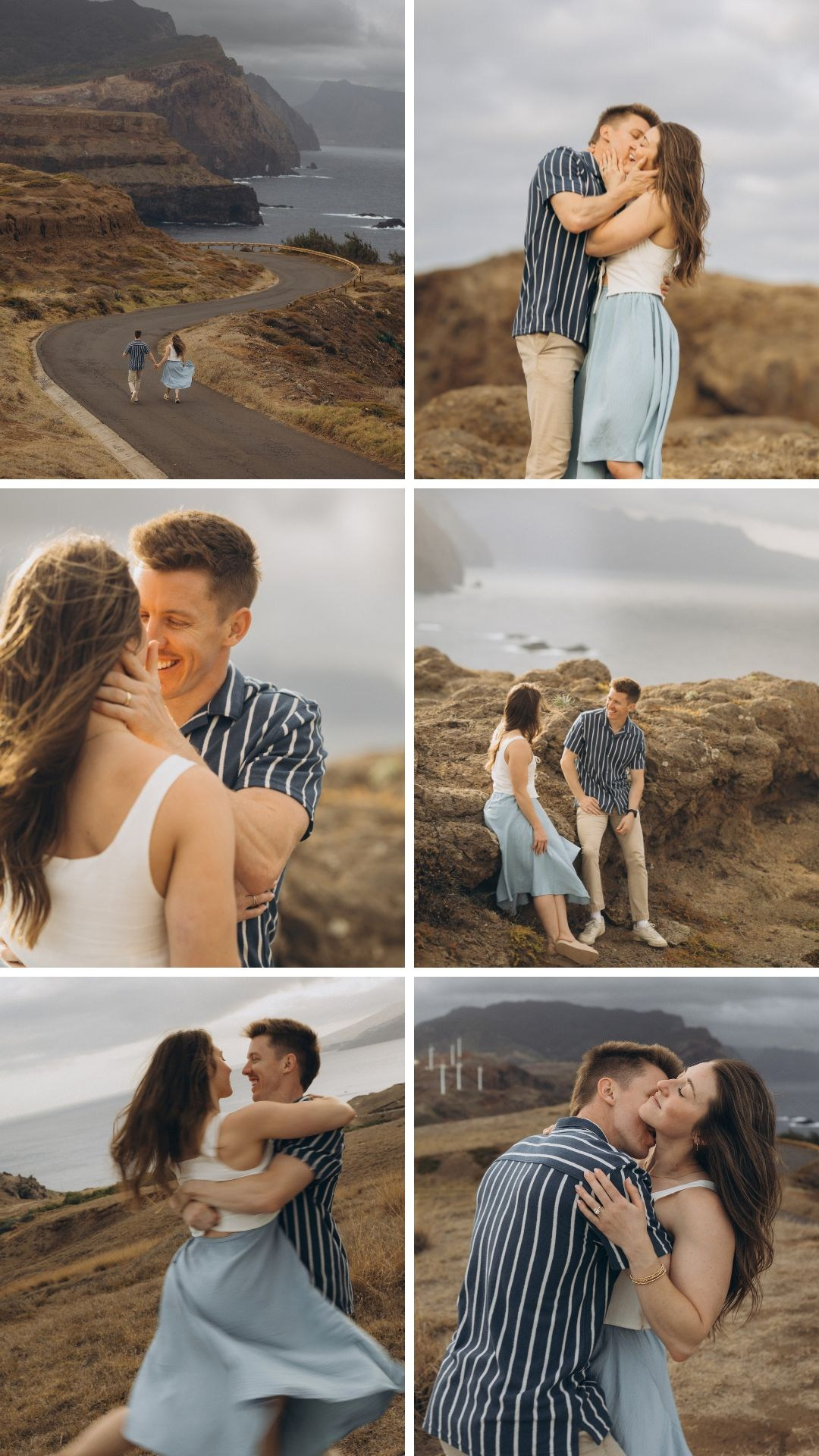 Romantic couple photography surrounded by the cliffs and Atlantic Ocean of Madeira.