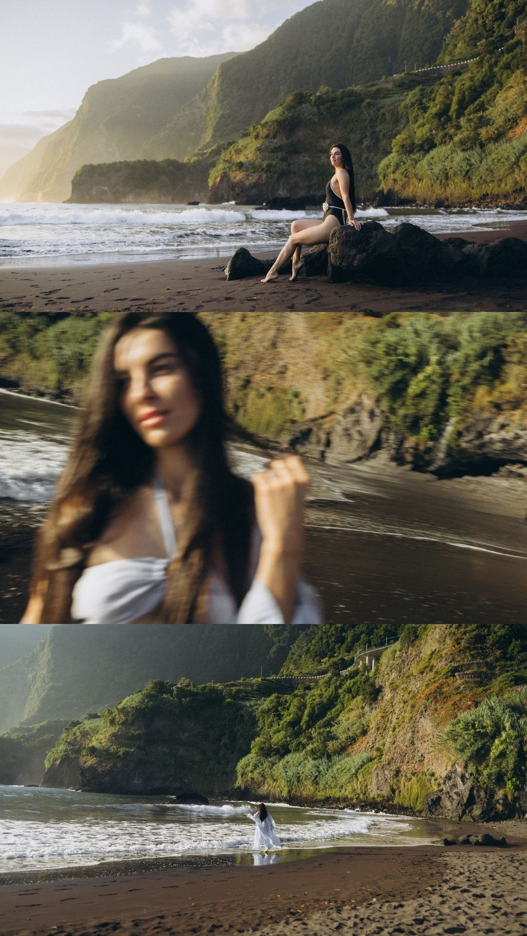 Cinematic sunrise portrait photography highlights from Seixal Beach