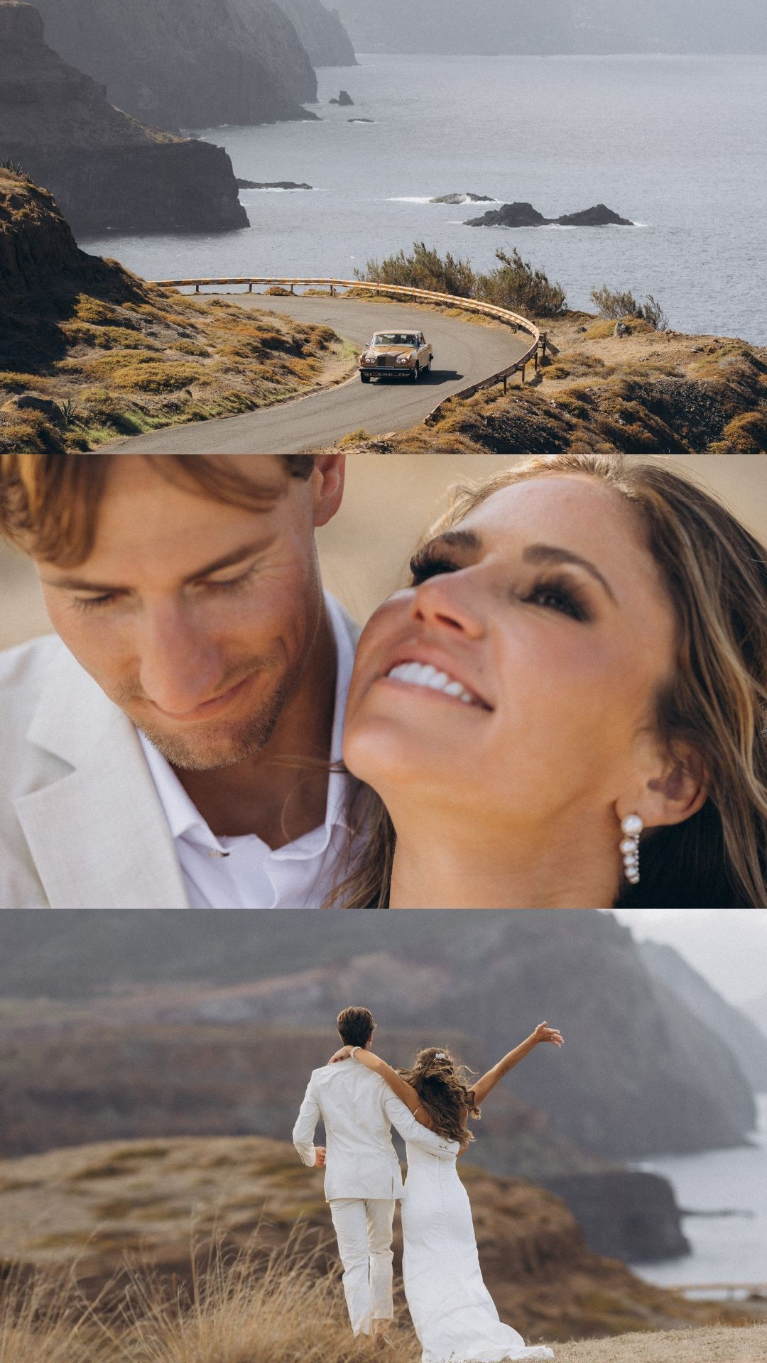 Madeira elopement story featuring getting ready, first look, cliffside vows and Pico do Arieiro.