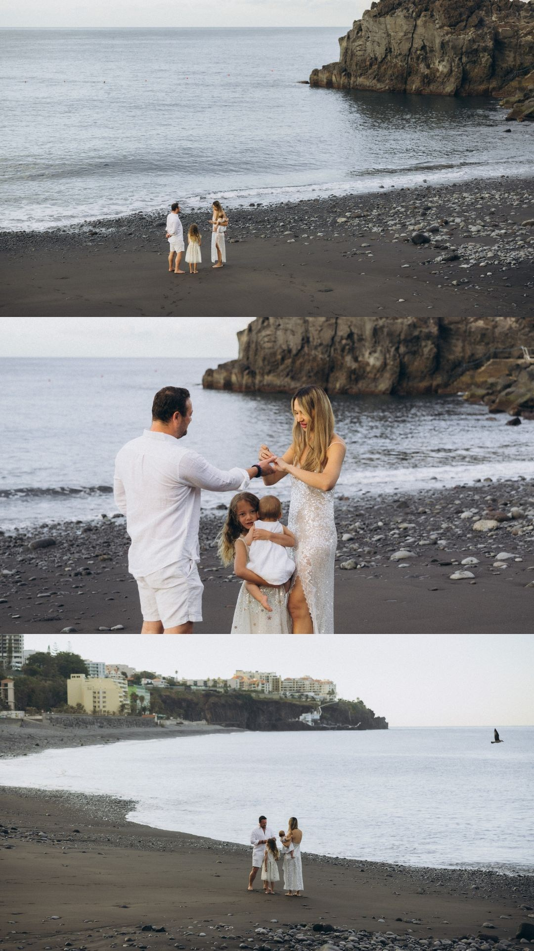 Family sunrise photoshoot at Formosa beach. Fotógrafa na Madeira para casais, pedidos de casamento, elopements e casamentos íntimos | Tatiana