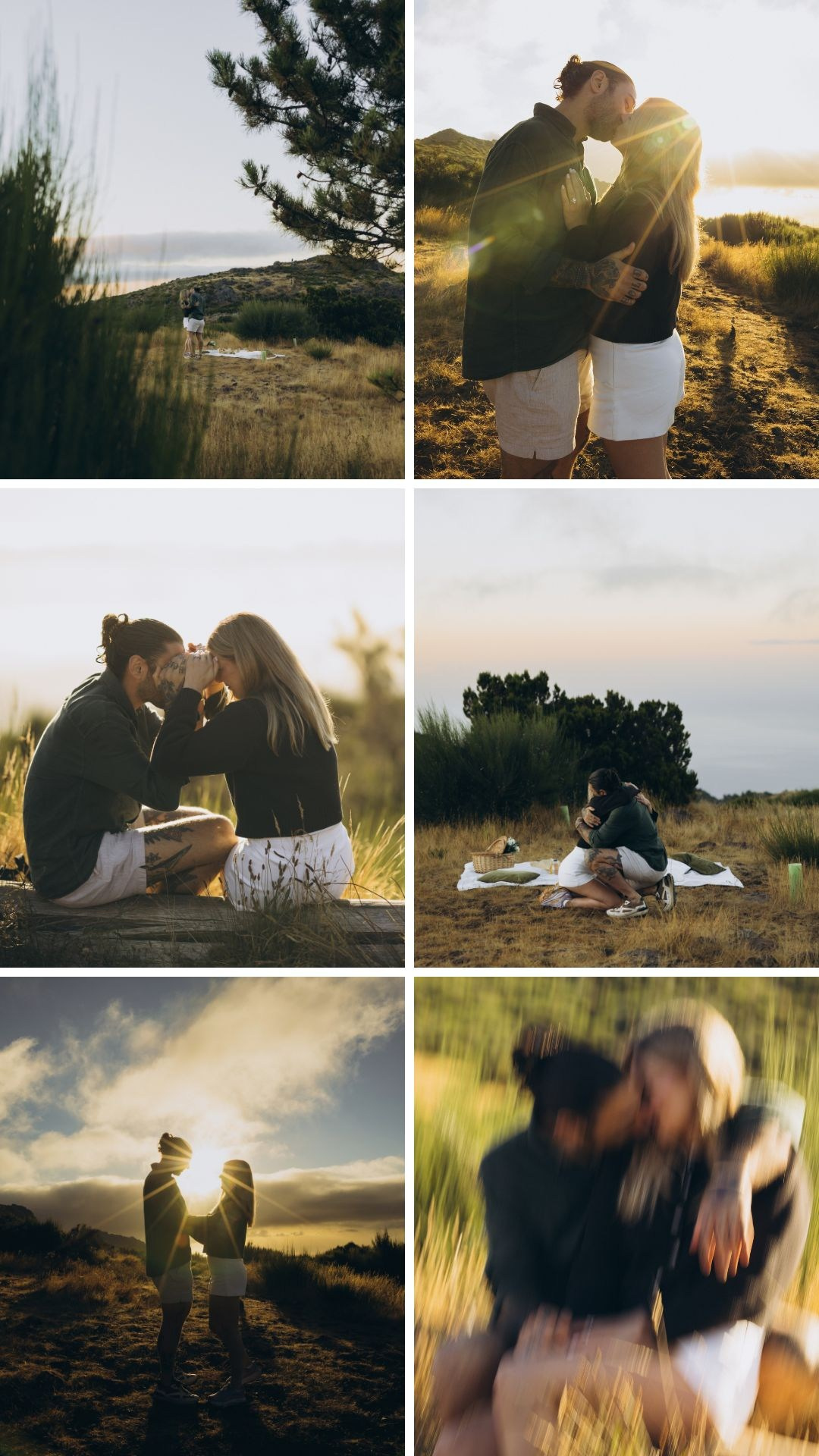 Romantic engagement highlights captured above the clouds in Madeira.