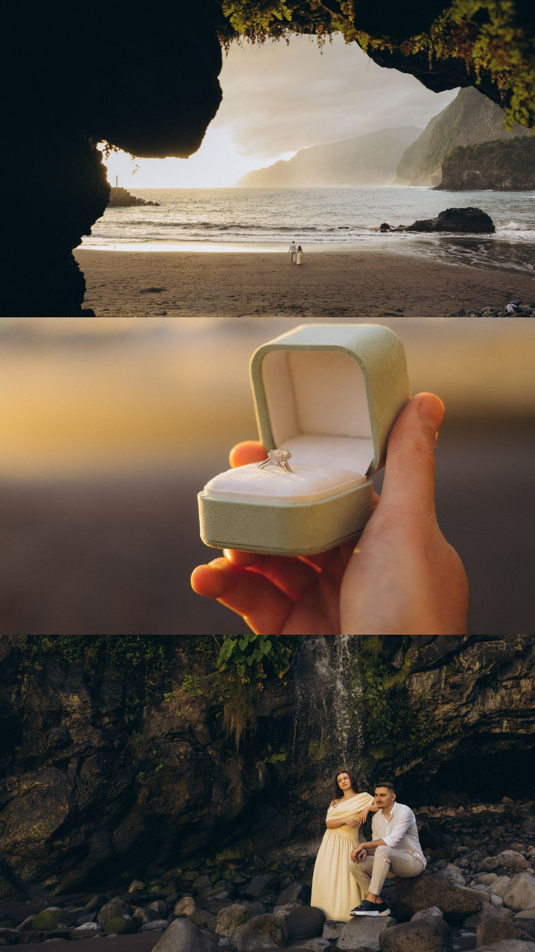 Cinematic proposal photography collage at Seixal Beach, Madeira.