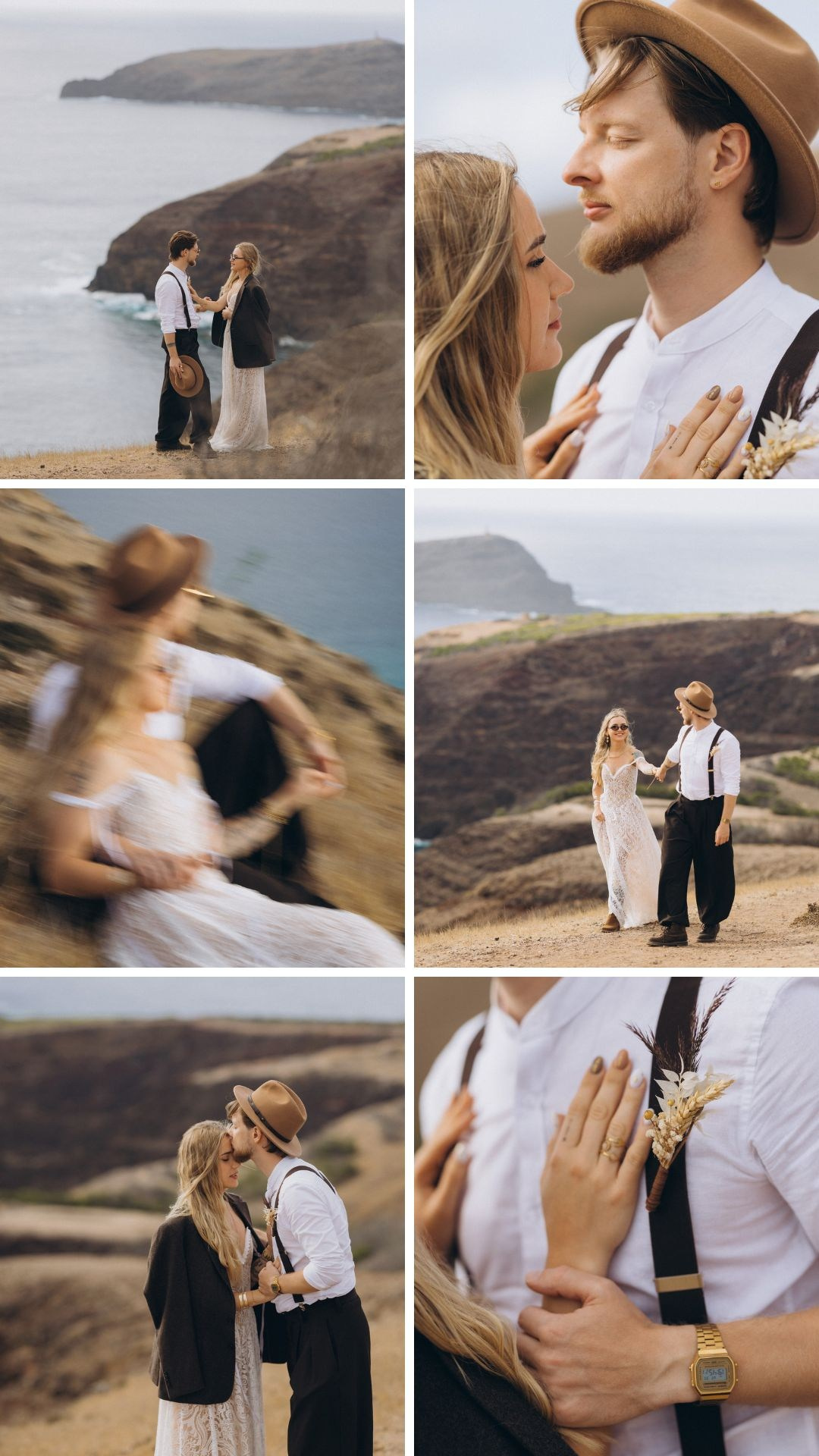 Romantic newlywed portraits and emotional moments from a Porto Santo wedding.