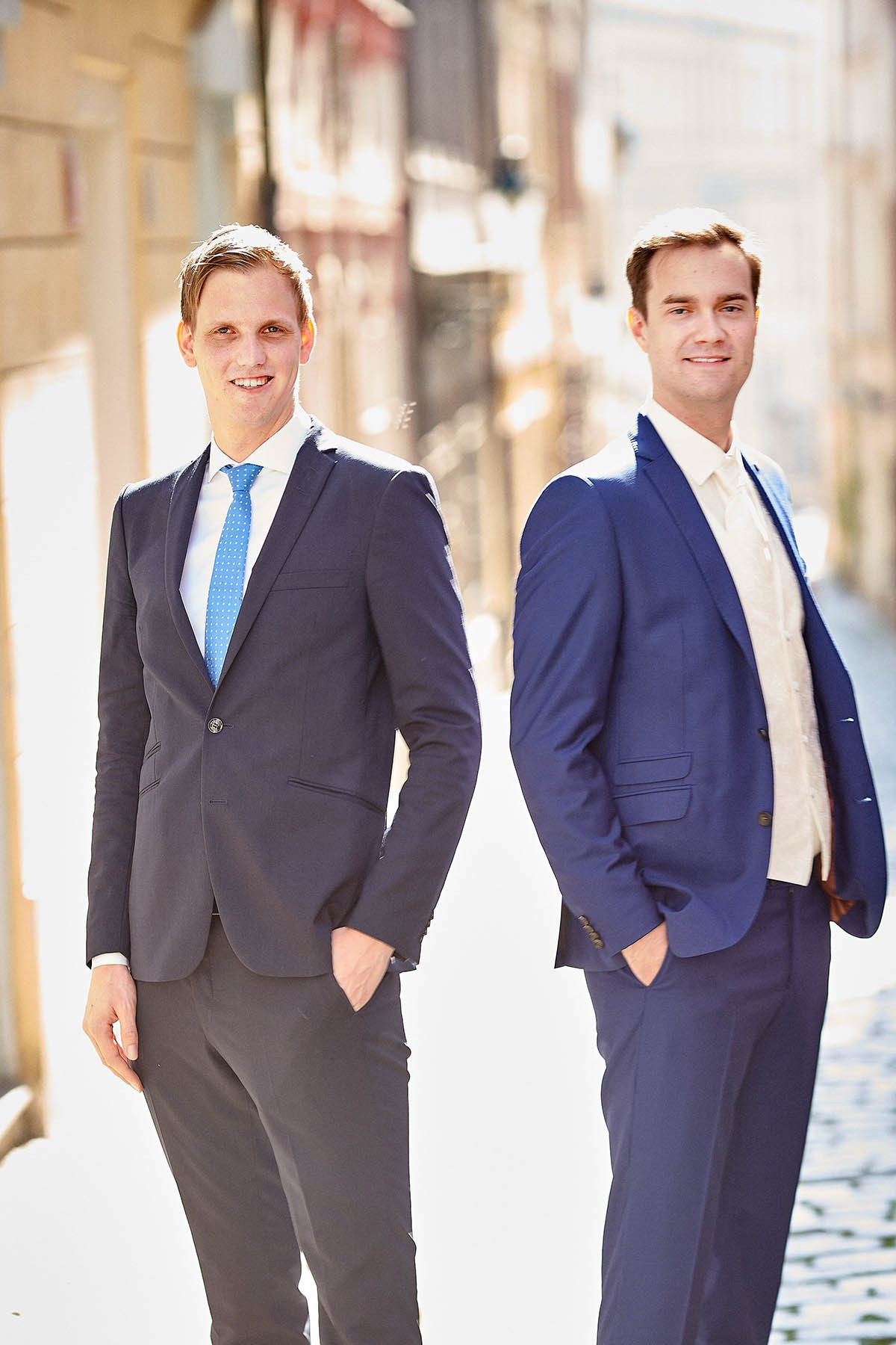 Before the groom is joined by his best mate.