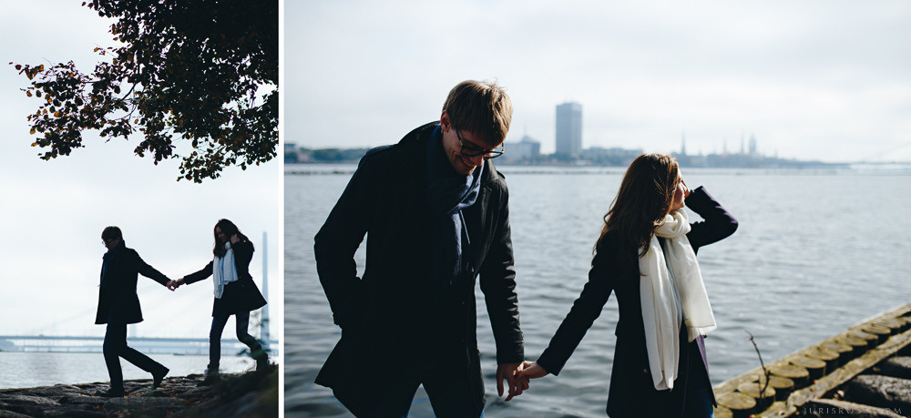 Mīlestības piepildīta pāra fotosesija Ķīpsala rudenī