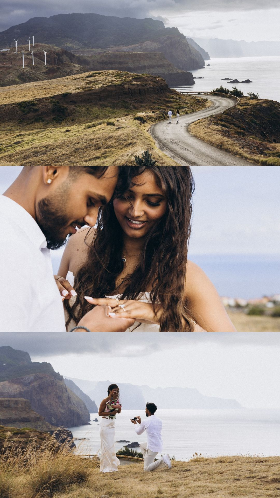 Secret proposal collage at Ponta do Rosto, Madeira with dramatic ocean views.