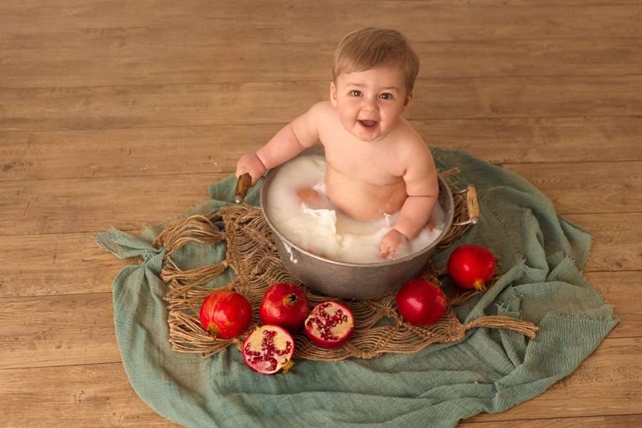Shooting bébé bain du lait Tourcoing
