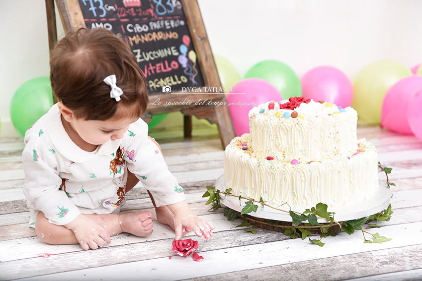 Smash cake (Primo compleanno). Lo specchio del tempo photography
