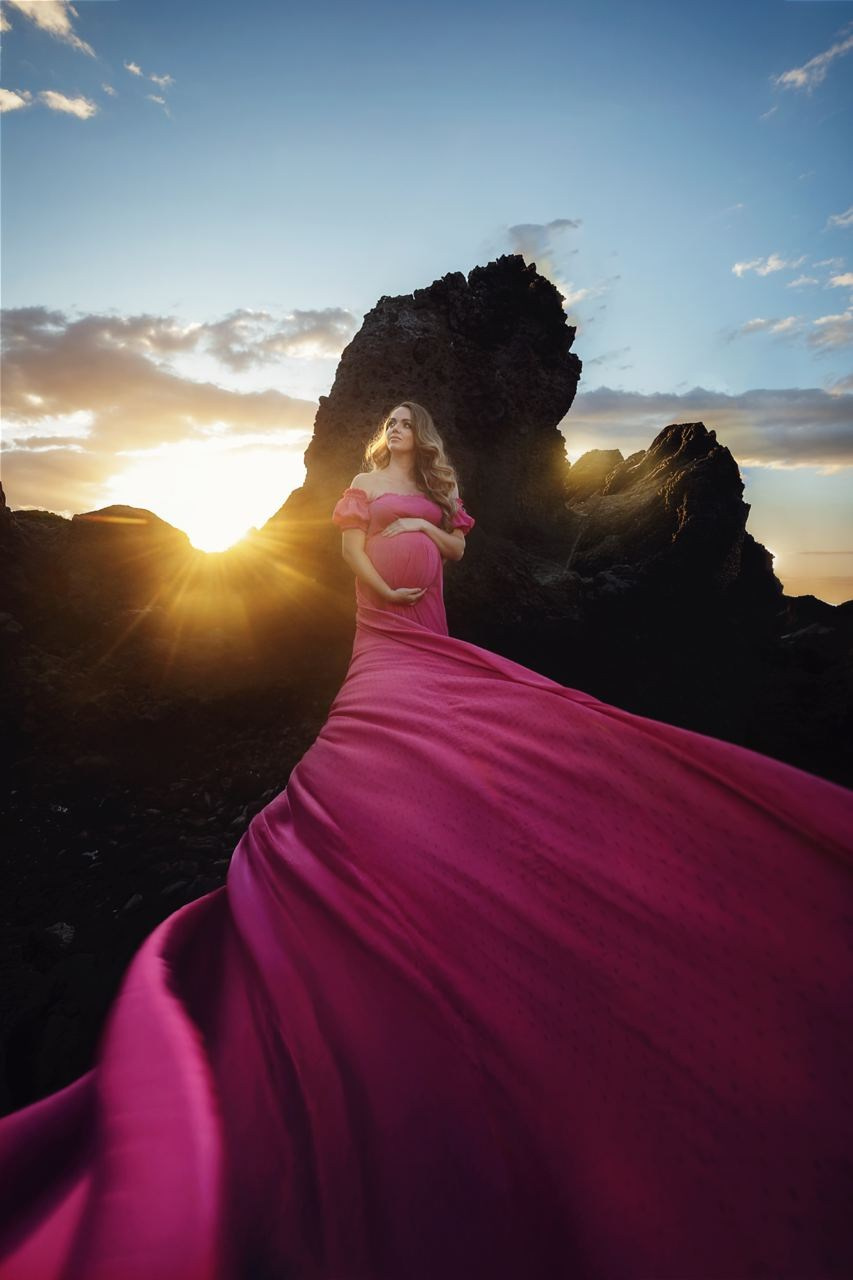 Фотосессия беременности на Тенерифе — съёмка для будущих мам. Таня Боннет | Профессиональный фотограф на Тенерифе — Летящие платья