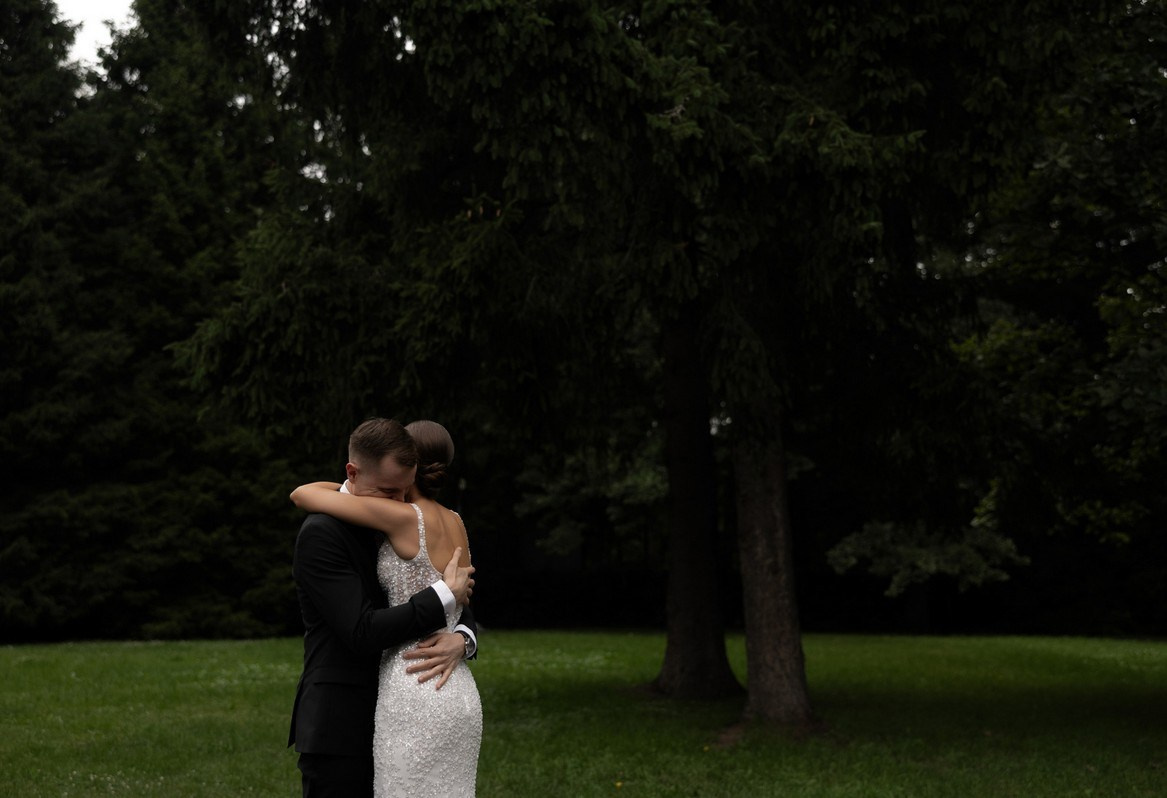 Fashion-inspired portrait of newlyweds