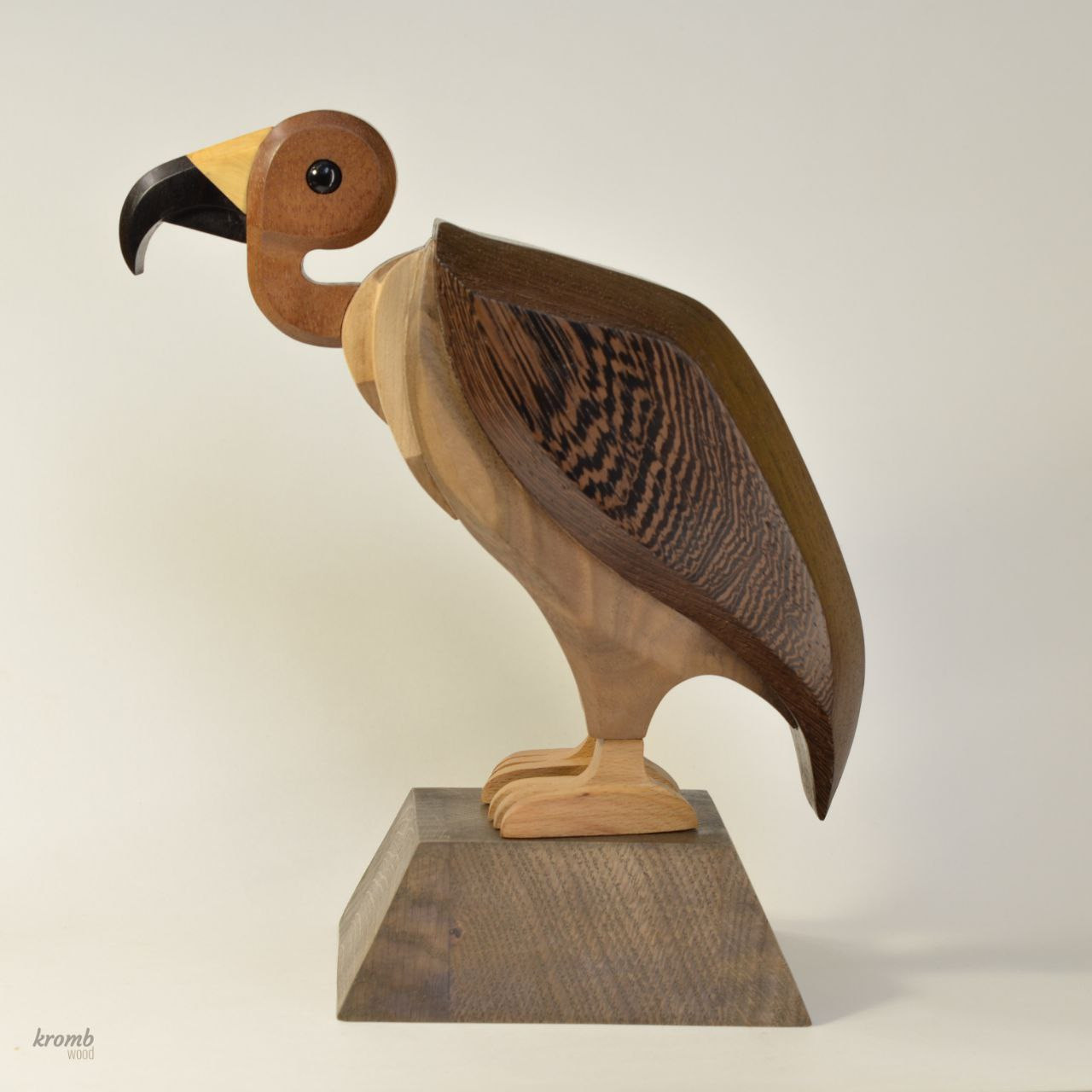 Vulture. Wood carving. Unique decorative sculptures for interior