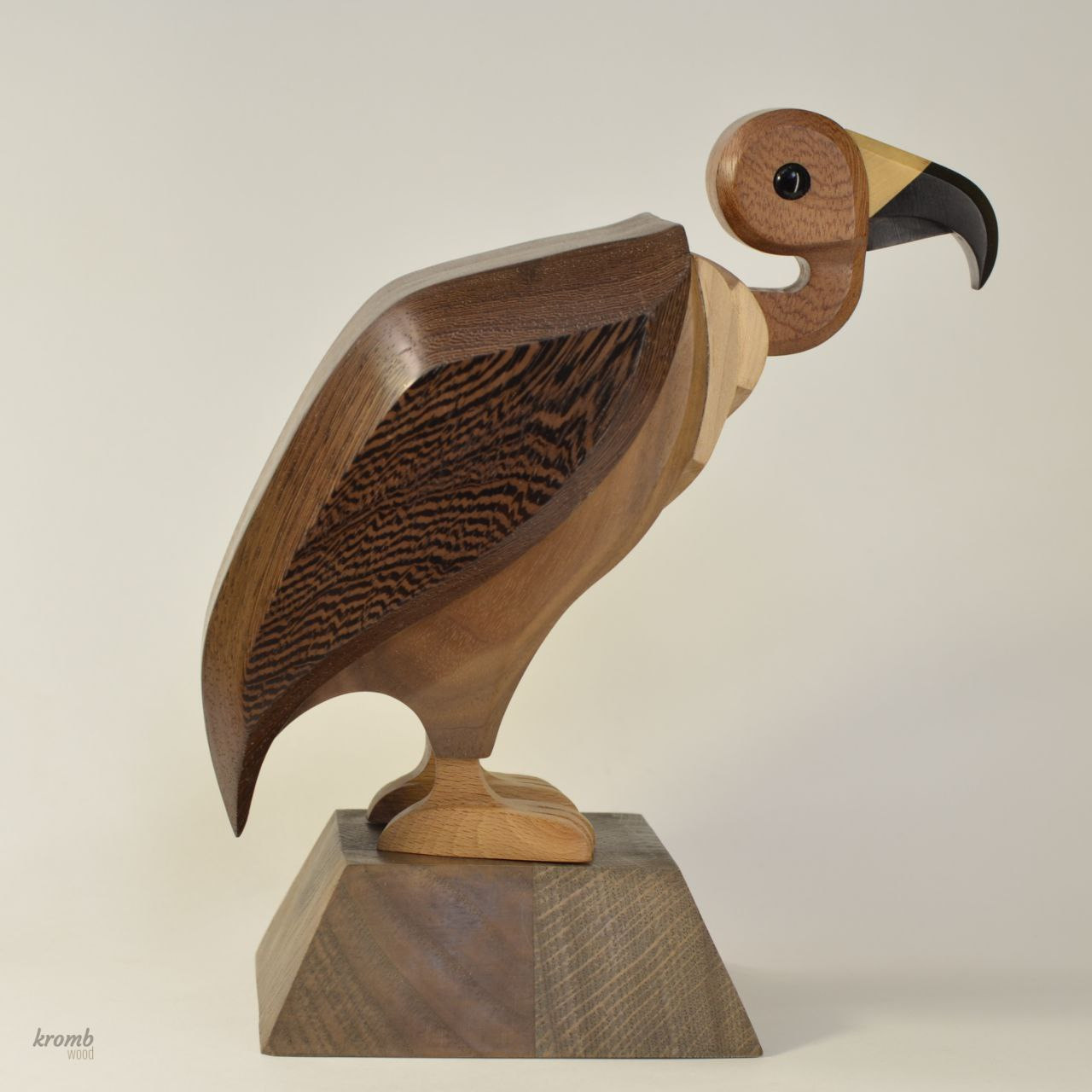 Vulture. Wood carving. Unique decorative sculptures for interior