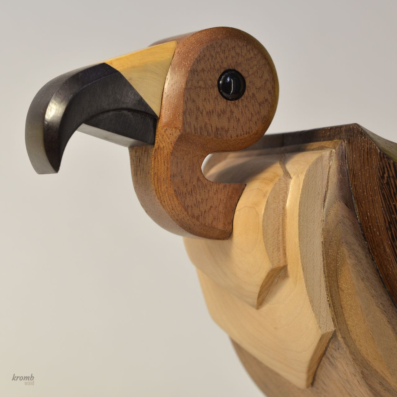 Vulture. Wood carving. Unique decorative sculptures for interior