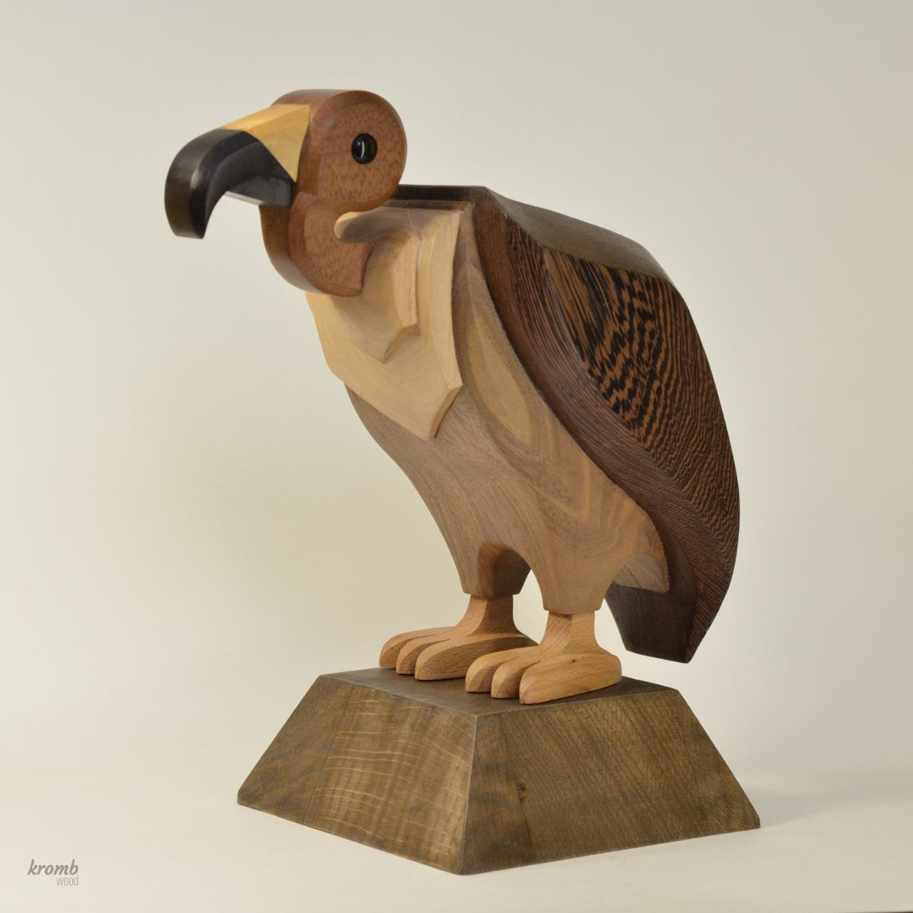 Vulture. Wood carving. Unique decorative sculptures for interior