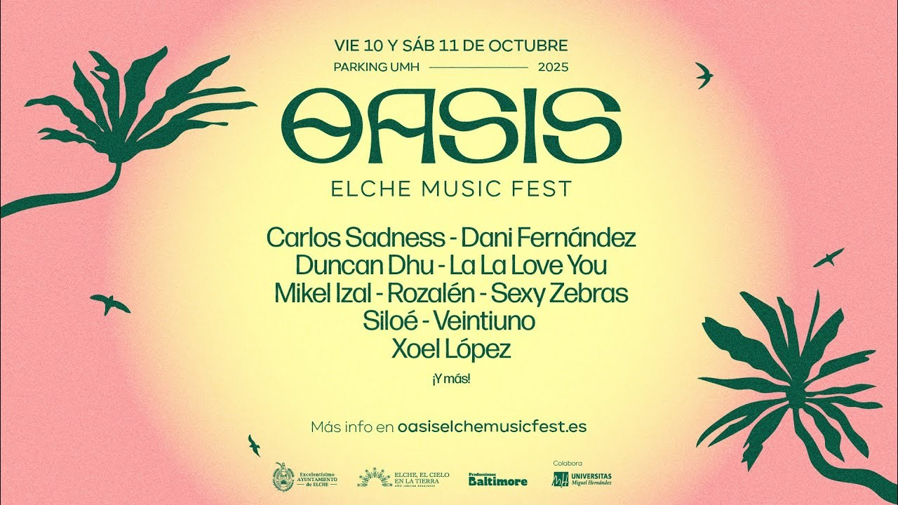 Oasis Elche Music Fest 2025 — cartel indie & alternativo | FOTKAI