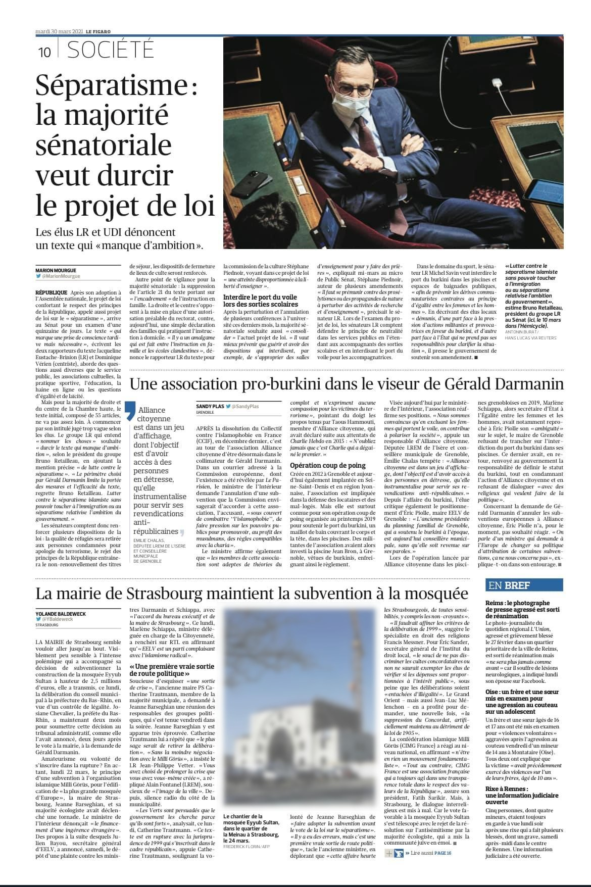 Le Figaro, 30 mars 2021