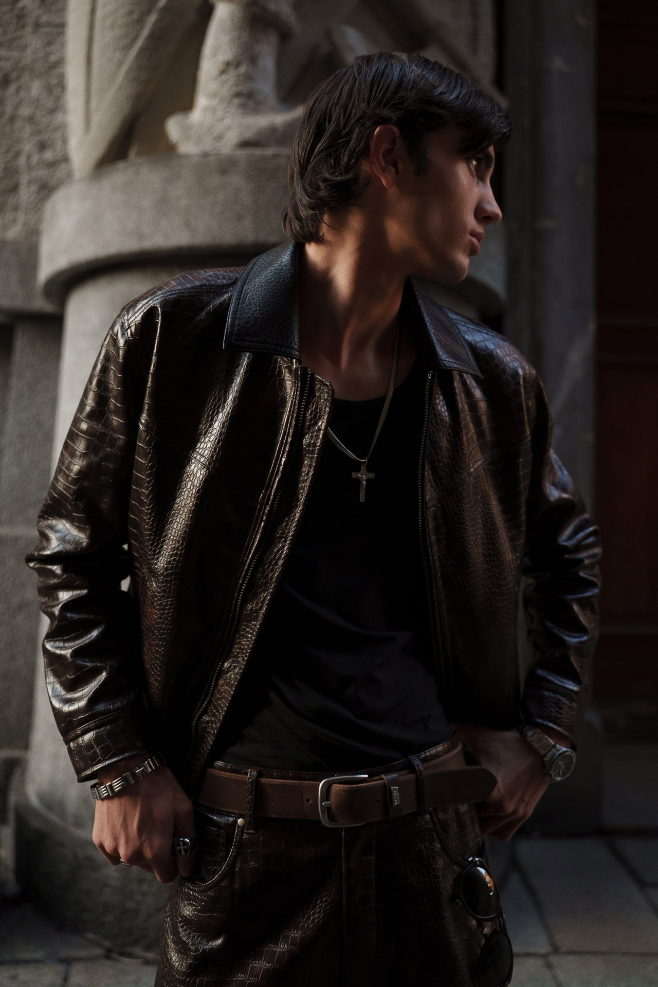 Men’s fashion portrait in Milan, editorial style