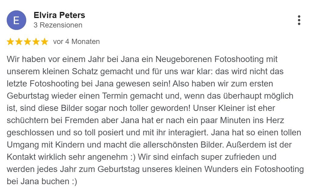 Kundenfeedback. Jana Beifuß, professionelle Neugeborenenfotografin in Weißenhorn, Ulm und Umgebung, Neu-Ulm, Illertissen, Pfaffenhofen a. d. Roth
