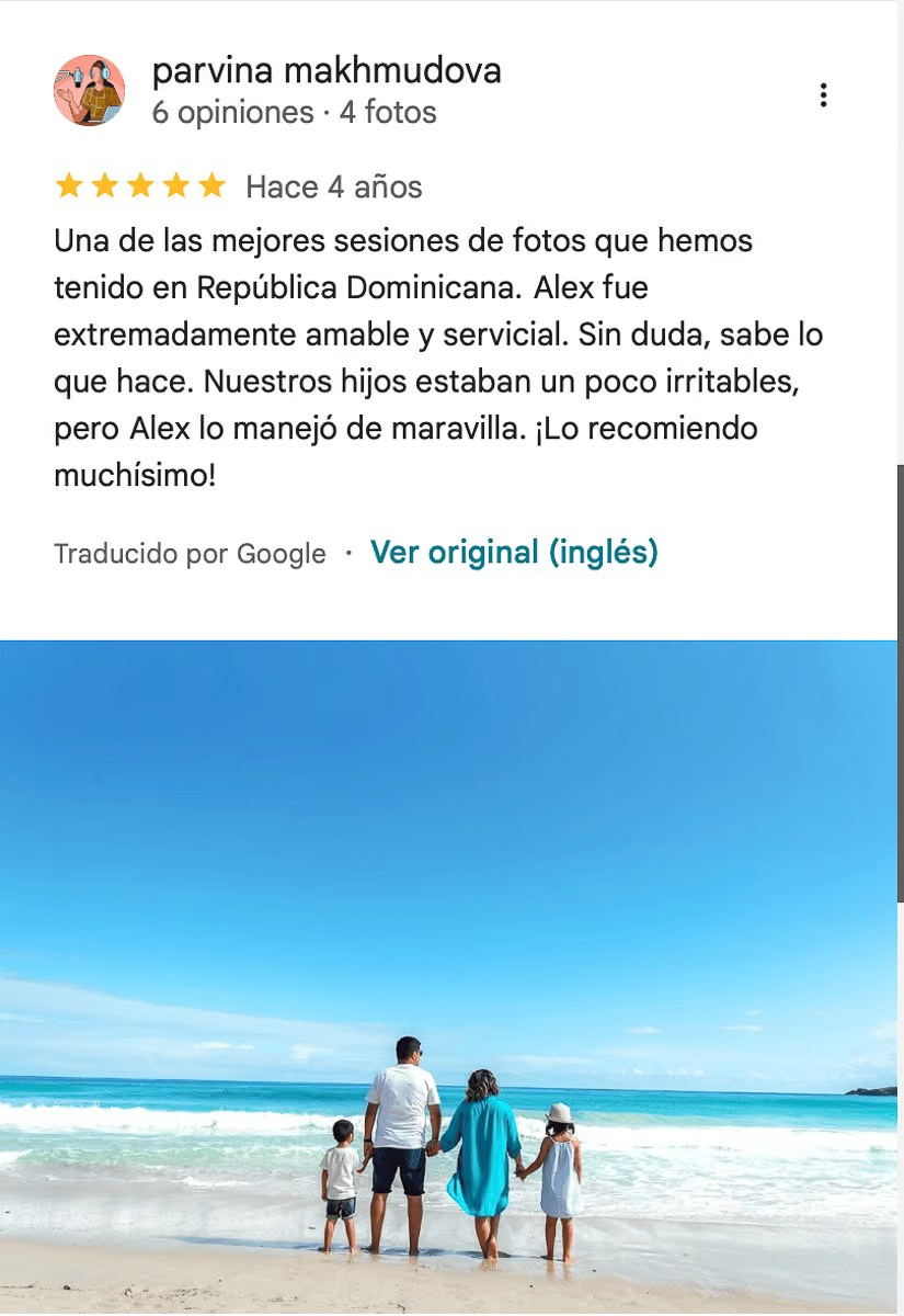 Review from a family photoshoot in Punta Cana, Dominican Republic