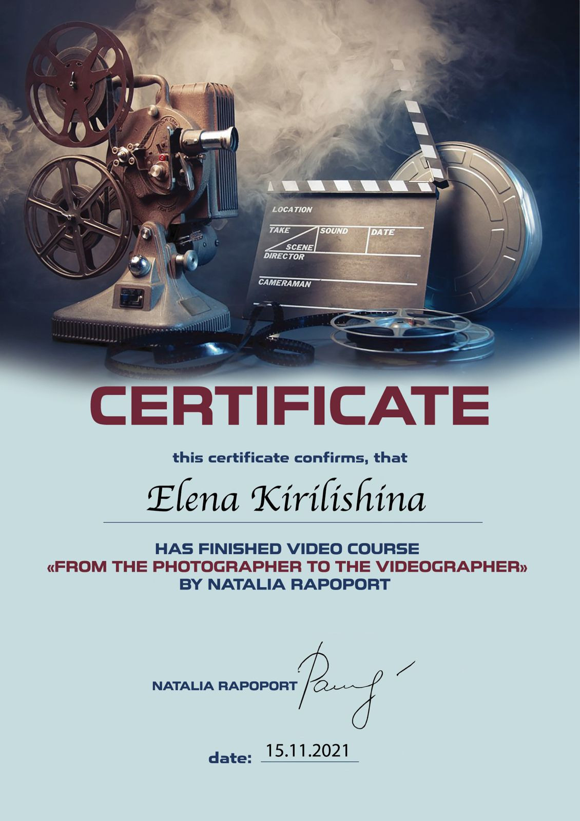 CERTIFICATES/AWARDS. Photographer in Cyprus Lena Kirilishina