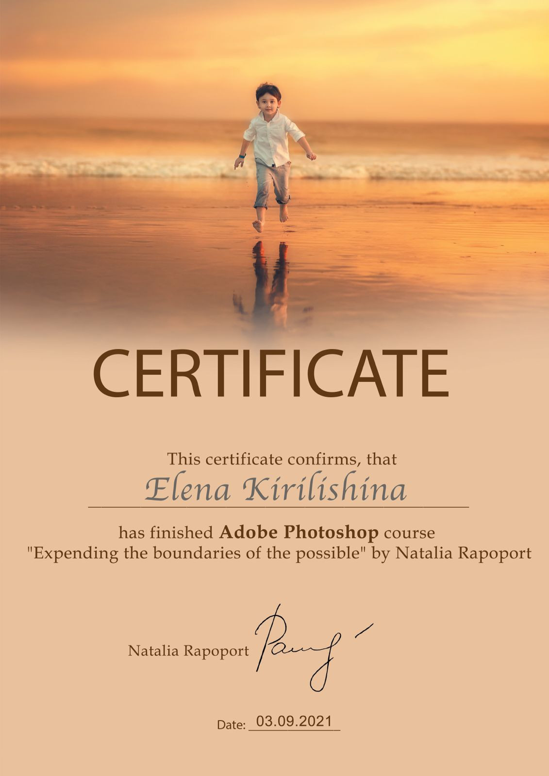 CERTIFICATES/AWARDS. Photographer in Cyprus Lena Kirilishina